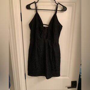 TOBI Plunging Lace OUT FOR THE DAY BLACK BODYCON DRESS